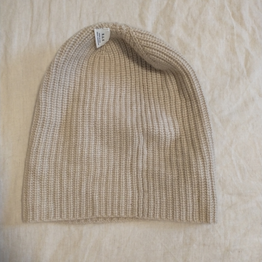 100% cashmere ribbed 864 beanie